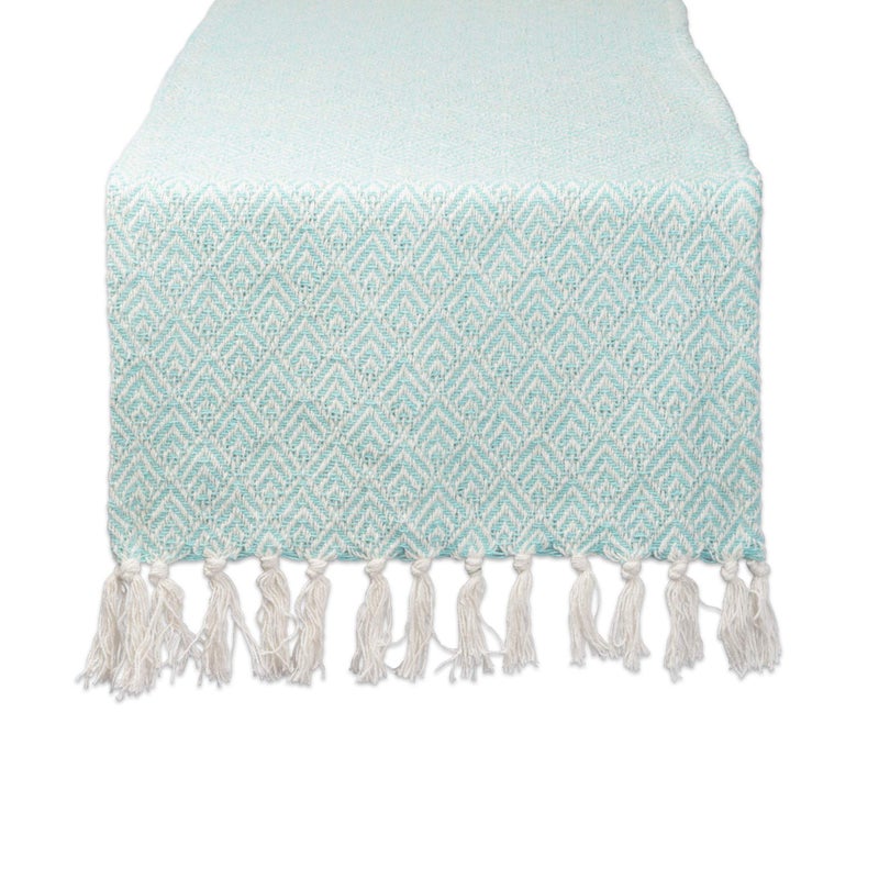 DII Braided Farmhouse Table Runner, 15 x 72 inches, 1-Piece, Aqua - Image 1